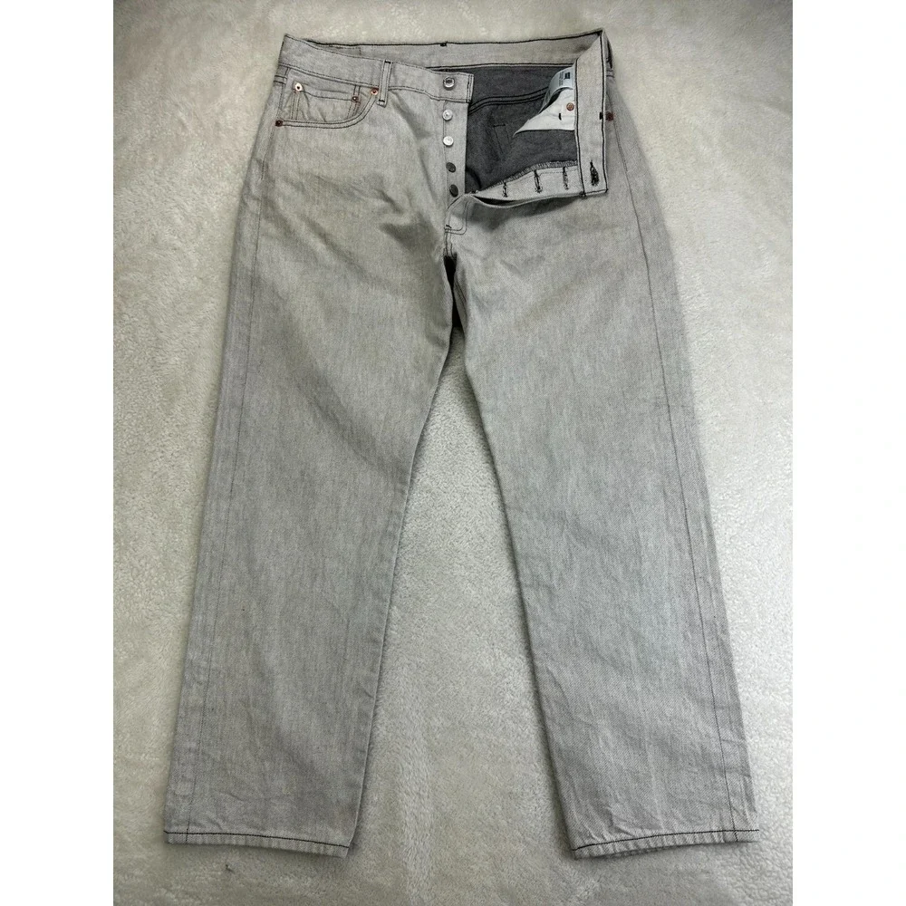 Levi's 501 XX Straight Fit Jeans Mens 38x32 White Twill Button Fly Pockets READ